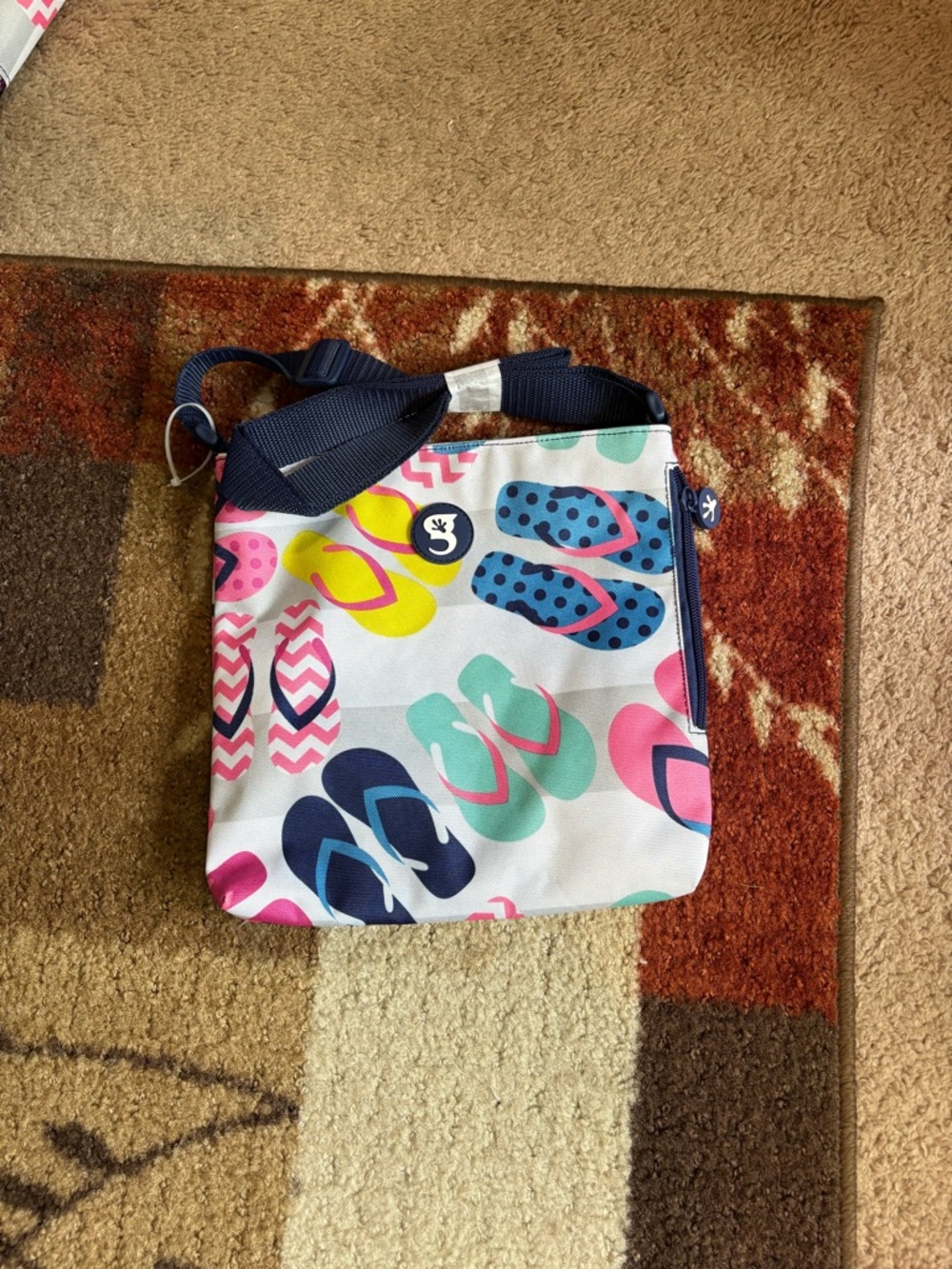 Geckobrands Flip-Flop Print Drawstring Backpack, Crossbody bag & Pouch Set - Picture 7 of 8